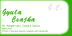 gyula csajka business card